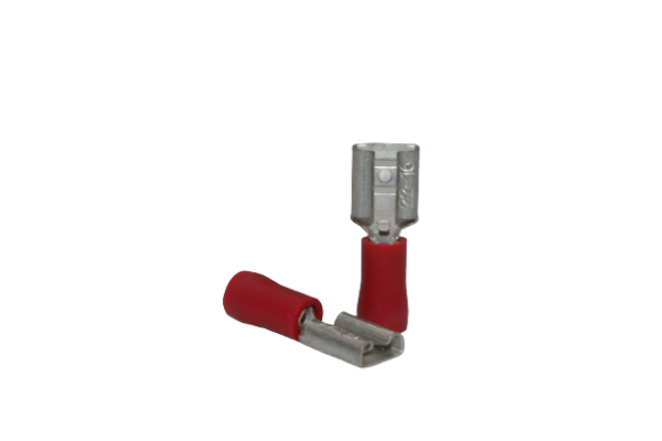 Flachsteckhülse isoliert rot 0,25-1,5mm² 6,3x0,8