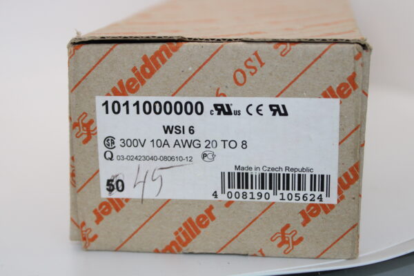 WSI 6 | Sicherungs-Reihenklemme 6mm² grau | 1011000000