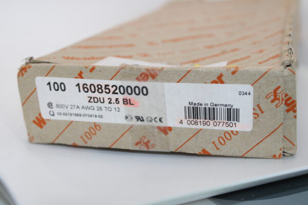 ZDU 2,5 BL  | Reihenklemme 2,5mm² blau | 1608520000